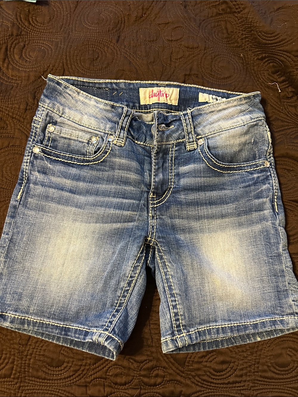 Daytrip Blue Washed Denim Shorts